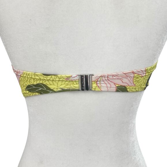 NWT Seafolly Women's Ring Front Bandeau Bikini Top Boheme Lime light US Size 6 - Picture 4 of 6